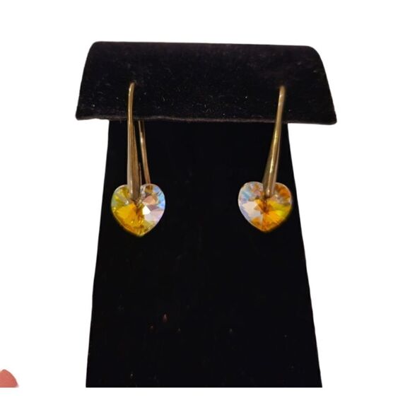 BMNY Allure Crystalized Swarovski Elements Heart Dangle Earrings - Picture 7 of 9